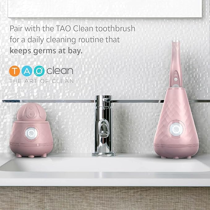TAO Clean Ona Diamond Orbital Facial Brush and Cleansing Station – Suave Mauve – Electric Face Cleansing Brush with Ergonomic Handle, Dual Speed Settings