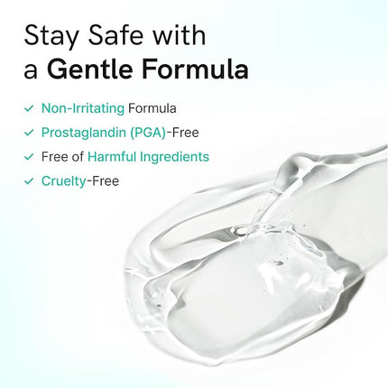 Korean Eyelash Growth Serum | Eyebrow Enhancer for Longer and Thicker | Biotin, Peptides & Centella | Prostaglandin-Free, Non-Irritating | Dual Applicator | Korean Skincare | 0.3 fl oz (10 ml)