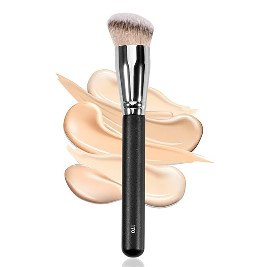 Foundation Brush for Liquid Makeup, Dense Synthetic Angled Kabuki Blending Makeup Brush, for Flawless Liquid, Cream Foundation, Setting Powder, Concealer and Contour (170)