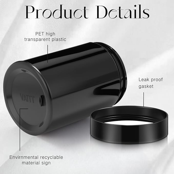 Patelai 4 Pieces Round Wide-mouth Leak Proof Plastic Container Jars with Lids for Travel Storage Makeup Beauty Products Face Creams Oils Salves Ointments DIY Making(10 Ounce,Pure Black)