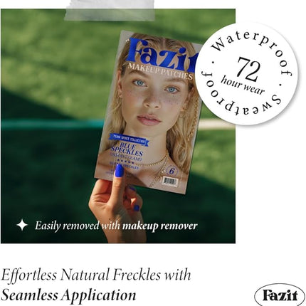 Fazit Makeup Patches - Blue Speckles - Glow Up Make-Up Patches - Cute Glitter Makeup Accessories for Women - Cosmetic Glitter for Face