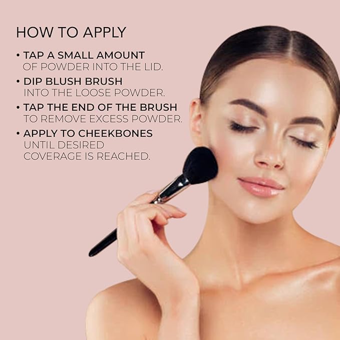 Bellapierre Mineral Blush – Loose Powder Blush, Lightweight Cheek Color, Warm Dewy Finish, Talc-Free, Hypoallergenic & Non-Toxic – 0.3 oz – Suede