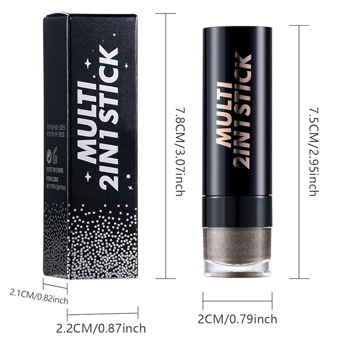 AMY'S DIARY Mocha Mis Eye shadow & Eyeliner Stick 2-in-1, Cream Eyeshadow Pencil + Gel Eyeliner | Waterproof, Smudge-Proof Eye Makeup Crayon for woman, Face & Lip | Twist-Up Eye Shadow Pen