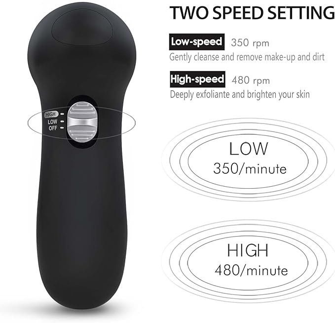 Facial Cleansing Brush Face Scrubber: CLSEVXY Electric Face Spin Cleanser Brushes with 6 Brush Heads for Deep Cleansing, Gentle Exfoliating, Removing Blackhead, Massaging