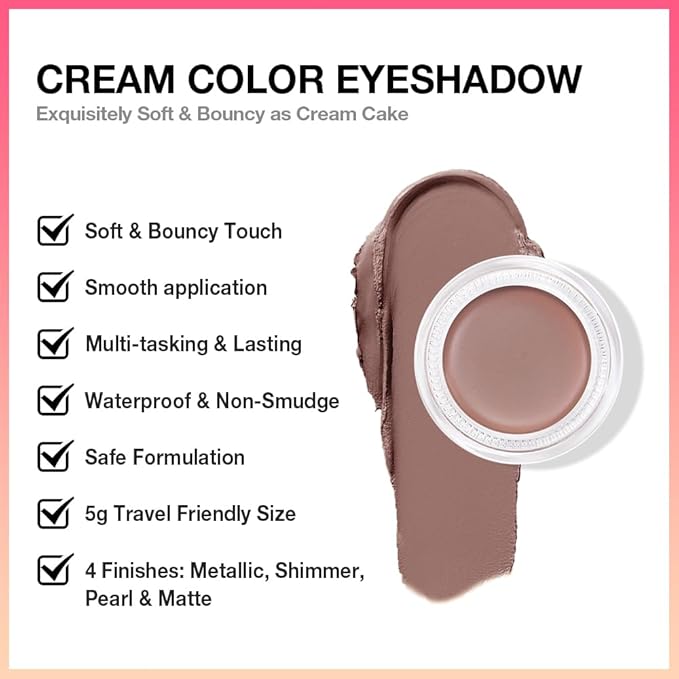 Kaely Single Cream Eyeshadow Pot, Stone Matte Eye Shadow for Older Women High Pigmented Waterproof, Natural Eyeshadow Palette Makeup Brightener, sombras en crema para ojos, Blendable, 22