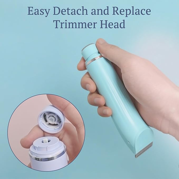 Dermave Bikini Shaver, 4-in-1 Bikini Trimmer for Women, Electric Razors with Dual Heads, Cordless Body Hair Trimmer, Rechargeable Pubic Hair Trimmer for Legs Body Facial Hair, Ceramic Blade