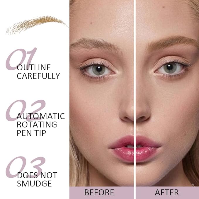 3 Pcs Brown Eyebrow Pencils for Women,with Spoolie Brush,Eyebrow Pencil Soft Textured,Waterproof Sweat-proof for Fills in Sparse Areas and Gaps Create a Natural Eye Brow,Vegan & Cruelty-Free