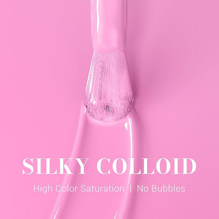 MelodySusie Light Pink Gel Nail Polish,0.5fl oz Nails Soak Off UV LED Bright Pink Gel Polish Gift for Women Nail Art Manicure Salon DIY Nail Design Decoration at Home-1646