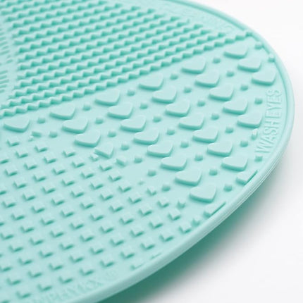 Makeup Brush Cleaner Mat, Silicone, Big Size, Green, Cleaning Pad with Suction Cup, Make Up Brush Cleaner