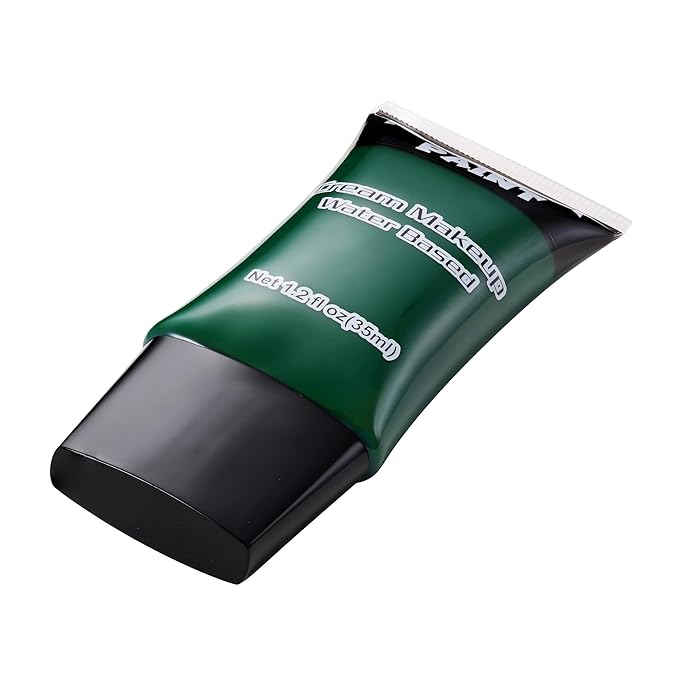 Green Face Paint, Water Based Full Body Paint Halloween Makeup,Cream Face Paint & Body Paint For Camouflage Hunting, Halloween SFX Gamora Witch Makeup 1.2 fl oz (35ml)