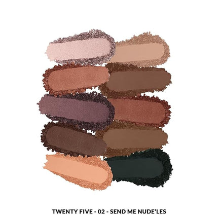 Kimchi Chic Beauty Twenty Five Eyeshadow Palette - 25 Shimmer & Matte Shades for Day to Night Looks, Cruelty Free & Vegan Send Me Nude'Les 0.5 oz