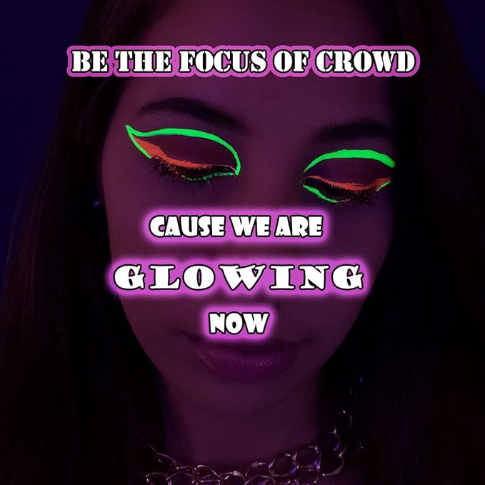 Bowitzki Face and Body Paint Split Cake 50g Body Painting Water Based Eyeliner Graphic Hydra Liner Makeup Glow Fluorescent Color Neon for Halloween Christmas Party Pride - UV Rainbow (Garden)