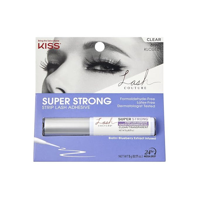 KISS Lash Couture, Lash Glue, Super Strong Strip Lash Adhesive, White, Includes Lash Adhesive, Long Lasting Wear, Can Be Used with Strip Lashes and Lash Clusters
