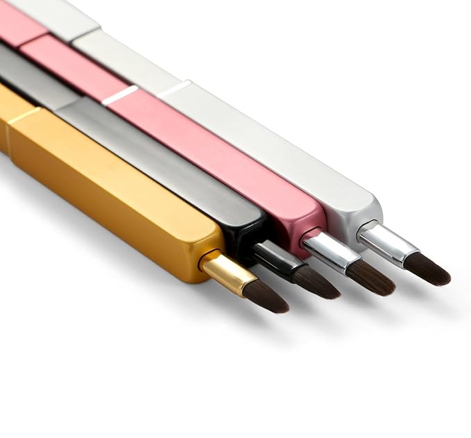 Exquisite Professional Lip Brush Applicators-Retractable Lipstick Brushes- Lipstick Gloss Makeup Brush Tool For Women and Girls (Silver)