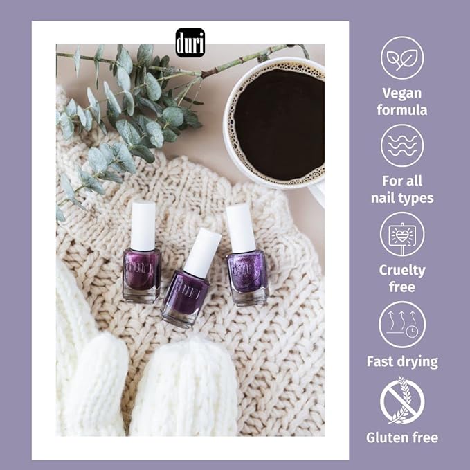 duri Nail Polish, 474 Encore, Shimmer Midnight Blue Lacquer Opaque Coverage, 0.5 fl.oz.