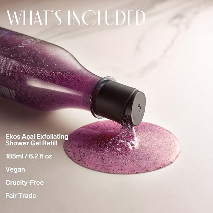 Natura - Ekos Açaí Revitalizing Bundle - Hand cream & Exfoliating Shower Gel & Body Lotion - Vegan Skin Care - Brazilian Beauty Secrets - Self Care & Body Care