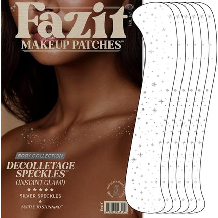 Fazit Makeup Patches - Silver Decollatage Speckles - Glow Up Make-Up Patches - Cute Glitter Makeup Accessories For Women - Cosmetic Glitter