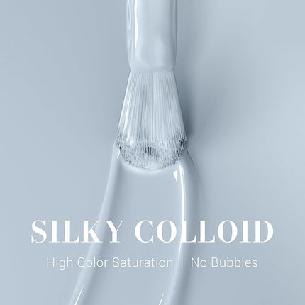 MelodySusie 0.5fl oz Gel Nail Polish,Gray Blue Color Nails Soak Off UV LED Blue Gel Polish Gift for Women Nail Art Manicure Salon DIY Nail Design Decoration at Home-251-A2041