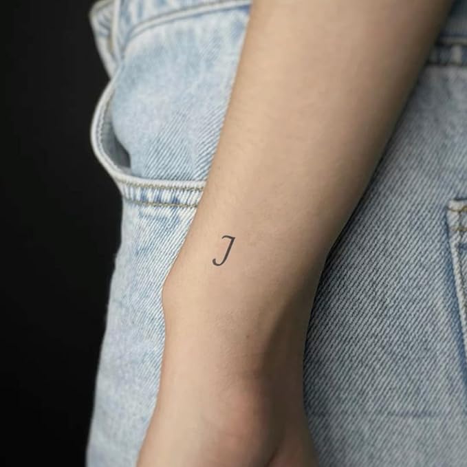 Script Letter Temporary Tattoo Alphabet – Custom Name & Date Fake Tattoos for Women, Handwriting Font A-Z & Numbers 0-9, Realistic, Waterproof & Long Lasting for 2 Weeks