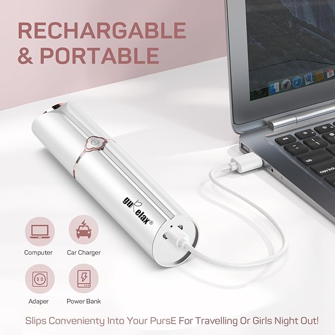 Facial Hair Removal for Women, Rechargeable Hair Removal Device, Gurelax Face Hair Removal, with a Flannel Bag