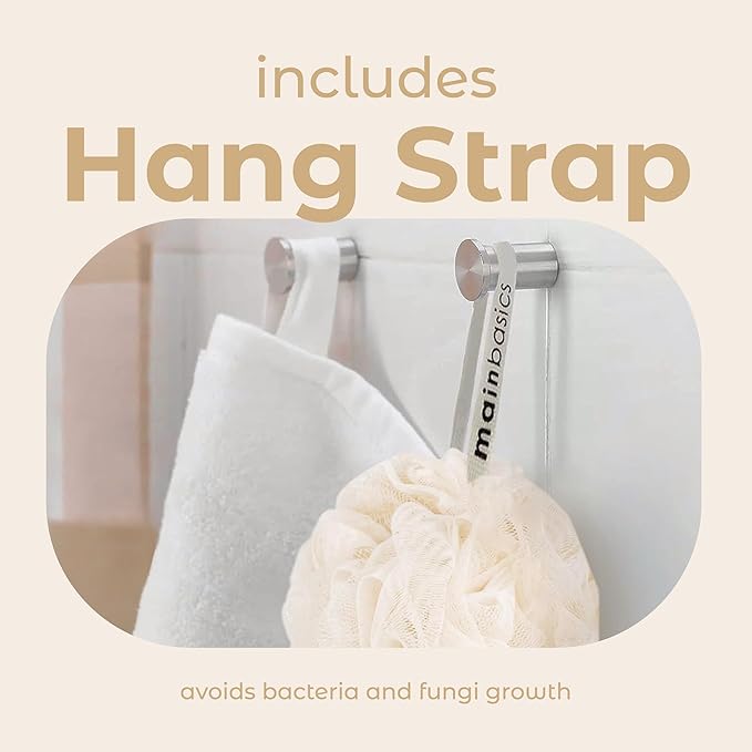 MainBasics Seaweed Infused Bath Shower Loofah Sponge Pouf Body Wash Scrubber (Set of 3)