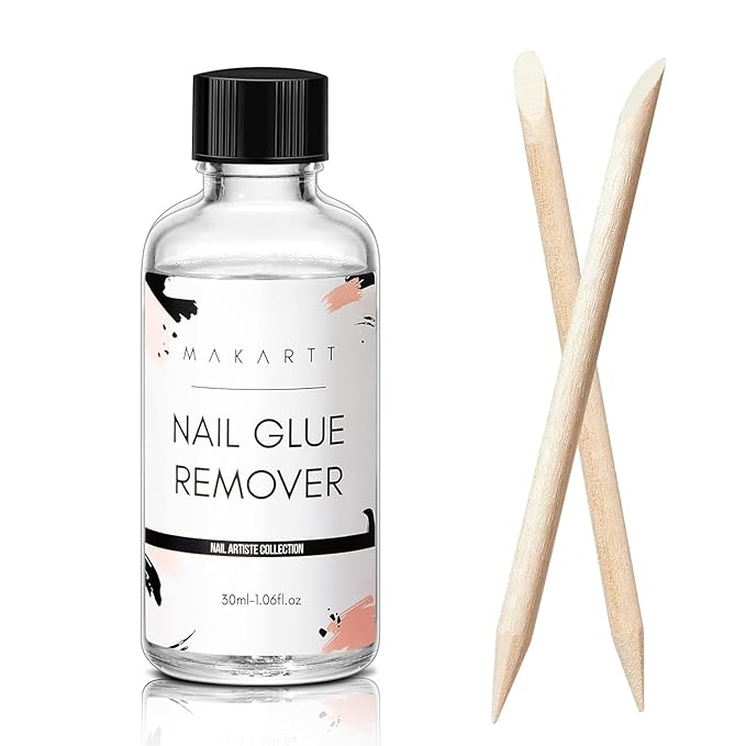 Makartt Nail Glue Remover for Press on Nails - 30ML Glueoff Easy Removal Versatile Debonder for Glue on Tips, Regular Polish, Quick Glues and Semi-Cured Sticker DIY Manicure Supply