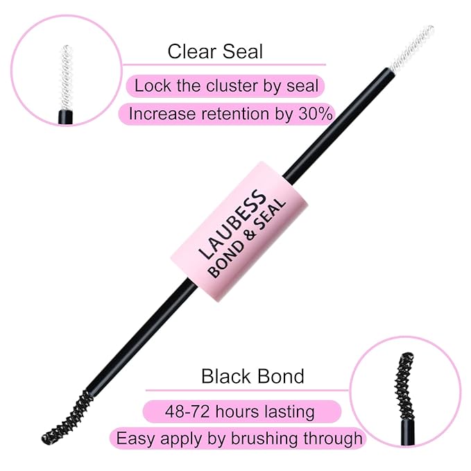 Lash Bond and Seal Mascara for Long Lasting Waterproof Eyelash Extensions - 5ml+5ml