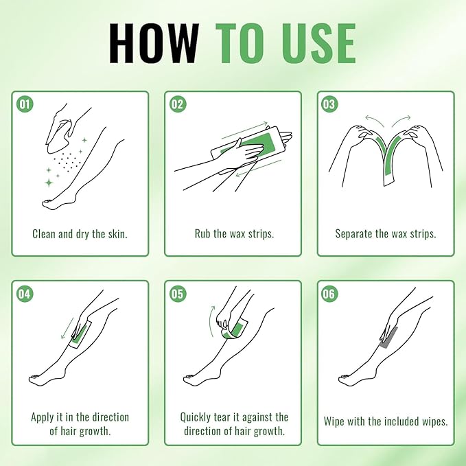 120 Strips Wax Strips Body Hair Removal 2 Sizes and 8 Oil Wipes Waxing Strip Dual Sides Bikini Brazilian Wax for Women Men Face Arms Legs BackUnderarm Waxing Kit Suit Many Skin Aloe Scent