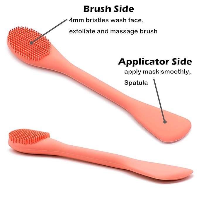 Silicone Face Mask Brush, Face Scrubber for Gentle Exfoliating & Hairless Moisturizers Applicator Tools for Apply Mud, Clay, Charcoal Mixed Mask, Cream, Lotion
