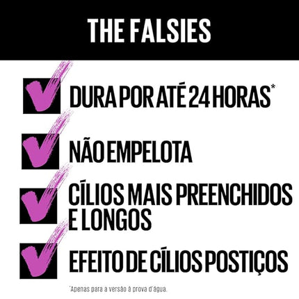 Maybelline Volum' Express The Falsies Washable Fiber Mascara, Volumizing and Separating Make Up Formula, Very Black, 1 Count