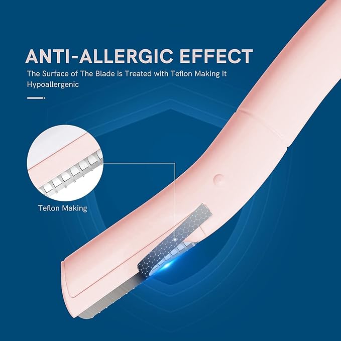 Eyebrow Razors w/Dermaplane Razors Set - Japanese Quality Blades - Small Face Razors for Peach Fuzz and Fine Hair, Disposable Razors for Men Multipurpose Exfoliating Dermaplaning Tools for Men