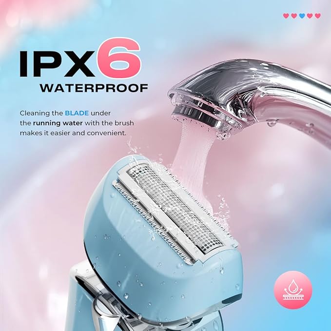 Electric Shaver for Women Rechargeable Wet Dry Electric Razor for Women, Waterproof Lady Shaver for Legs Arm Underarm Bikini Public Body Razor with One Extra Foil Blade