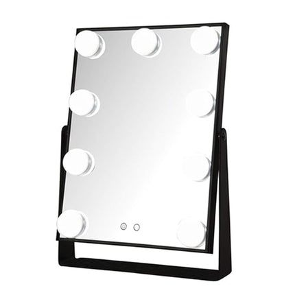 JERDON Lighted Vanity Makeup Mirror with Large Dimmable Bulbs and 3-Color Lighting - Model JHW100B