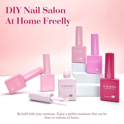 CANNI Pink Gel Nail Polish Set – 6 Soft Rose & Light Pink Colors, 9ML Each, Soak-Off UV LED Gel for Nail Art Design, DIY or Salon Manicure for Women