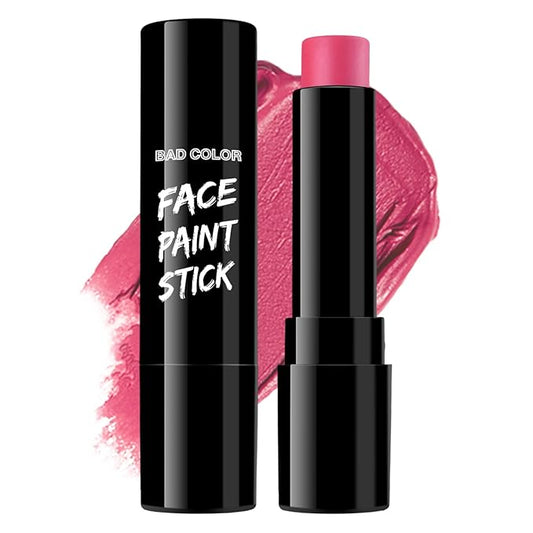 BADCOLOR Pink Face Body Paint Stick, Cream Blendable Full Coverage Eye Black Facepaints for Adult Children, Professional Hypoallergenic Face Painting Kit for Halloween Special Effects Cosplay Party