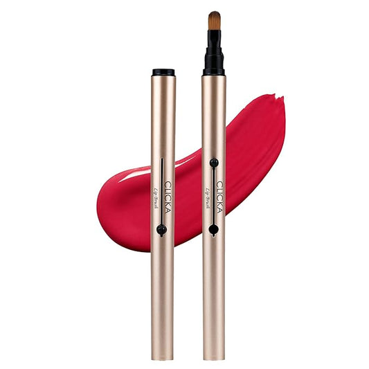 Retractable Automatic Lid Professional Lip Brush 1pc (Champagne Gold)