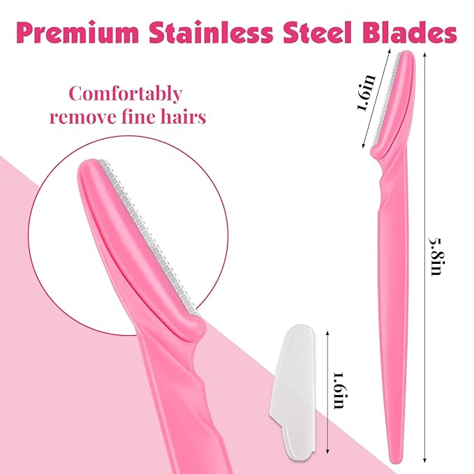 100 Pcs Eyebrow and Face Razors for Women and Men, Multi-Color Facial Shavers with Protective Covers, Safe for Beginners
