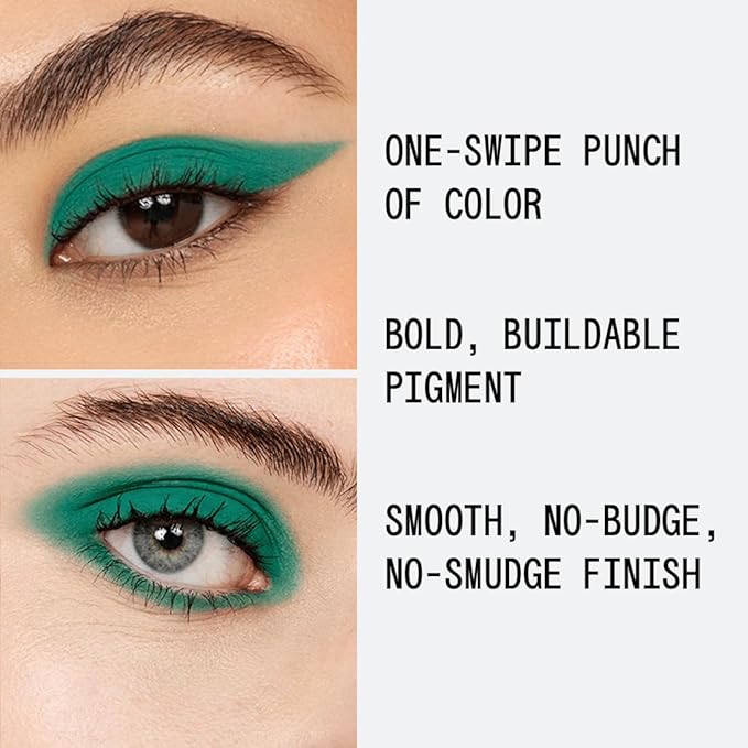about-face Matte Fluid Eye Paint Crocodile Rock – High-Pigment Liquid Eyeshadow, Long-Lasting, No-Budge Matte Finish, Vegan & Cruelty-Free (Intense Teal)