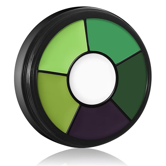 BOBISUKA Green Face & Body Paint – 6 Colors Cream Washable Face Paint for Witch Beetle-Juice Frankenstein Goblin Hunting Camo Costume & Theme – Easy to Blend, High Pigment & Long Lasting