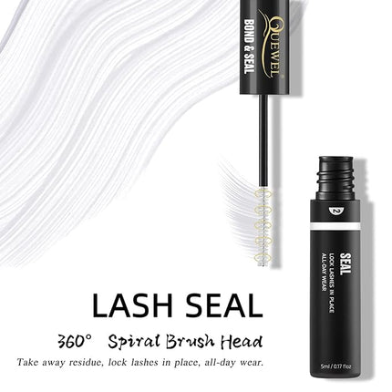 QUEWEL Lash Clusters Bond & Seal - Black Lash Glue for DIY Eyelash Extensions, Strong Hold & Waterproof