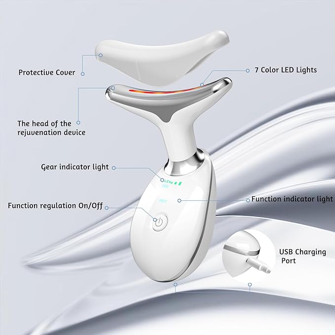 7 in 1 Face Massager Tool, Red Light Therapy for Face and Neck, Red Light Therapy Wand, Face Neck Sculpting Tool for Skin Care