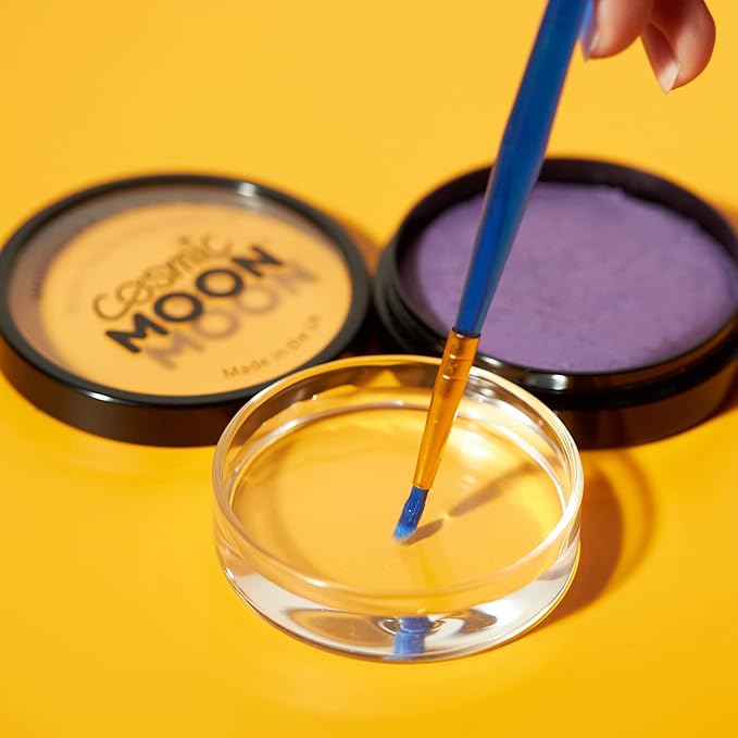 Metallic Pro Face & Body Paint Cake Pots by Cosmic Moon - Silver - Professional Water Based Face Paint Makeup for Adults, Kids - 1.26oz