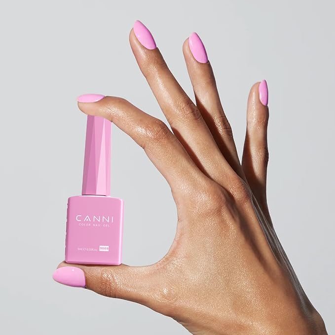 CANNI Pink Gel Nail Polish, 1Pcs Pink Gel Polish Color High Gloss Soak Off U V Nail Manicure Salon DIY