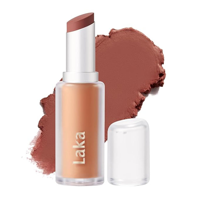 Laka Bulky Matte Lipstick, 4g/0.14oz., Long Wear, Non-Drying Lip Stain Stick with High Pigmentation, Voluminous Lips, K-Beauty (#407 Chilli Lock)