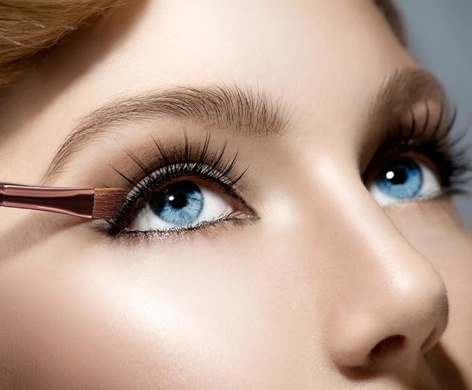 OWLFAVO Makeup Angle Eyeliner Kabuki Brush - Portable Eye Powder Foundation Brush, Beauty Cosmetic Tool for Professional and Travel