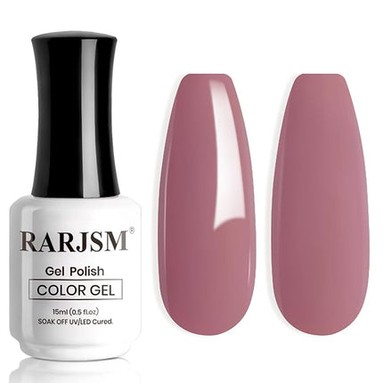 RARJSM Dirty Rose Gel Nail Polish 1PCS 15ML Long Lasting Opaque Milky Gray Rose Creamy Gelpolish Soak off U V Curing Required Nail Art French Manicure Salon DIY at Home