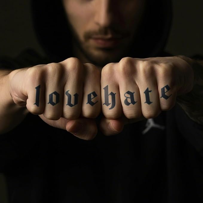 Gothic Lowercase Letter Temporary Tattoos – Custom Old English Font Name Fake Tattoos for Adults, DIY Black Ink Alphabet for Hand, Neck, Knuckles & Arm, Realistic & Long-Lasting for 2 Weeks