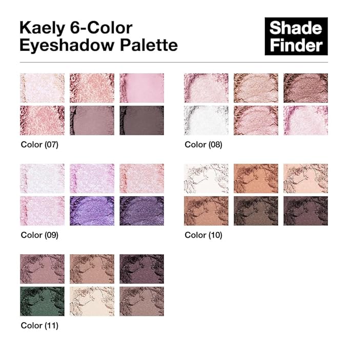 Kaely 6 Colors Mini Neutral Eye Shadow Palette Makeup, Taupe Rosy Brown Smokey Plum Forest Green Nude Beige Cocoa Brown Matte Eyeshadow Palette for Older Women Pigmented Waterproof, Cruelty-free, 11