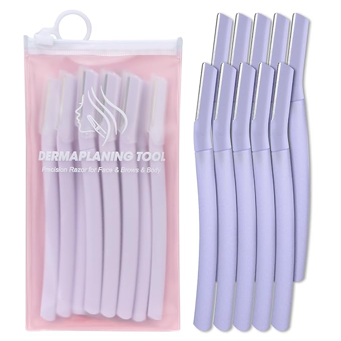 Face Razors for Women, Dermaplane Razor for Women Face, Eyebrow Razor, Dermaplaning Tool, Gentle Exfoliation Microblades for Sensitive Skin, Peach Fuzz Remover
