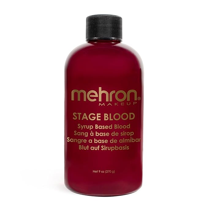 Mehron Makeup Stage Blood | Realistic For Halloween | Washable Fake Blood for Special FX, Stage & Screen, Halloween, & Cosplay (9 oz) (Bright Arterial)